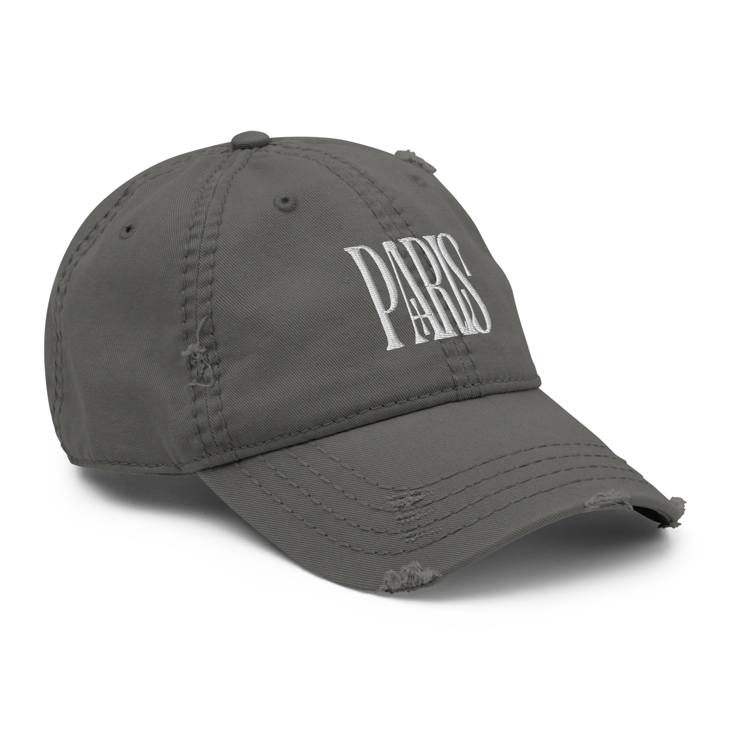 Distressed Faded Dad Hat with “LES CHAMPS ELYSÉES, PARIS” Print