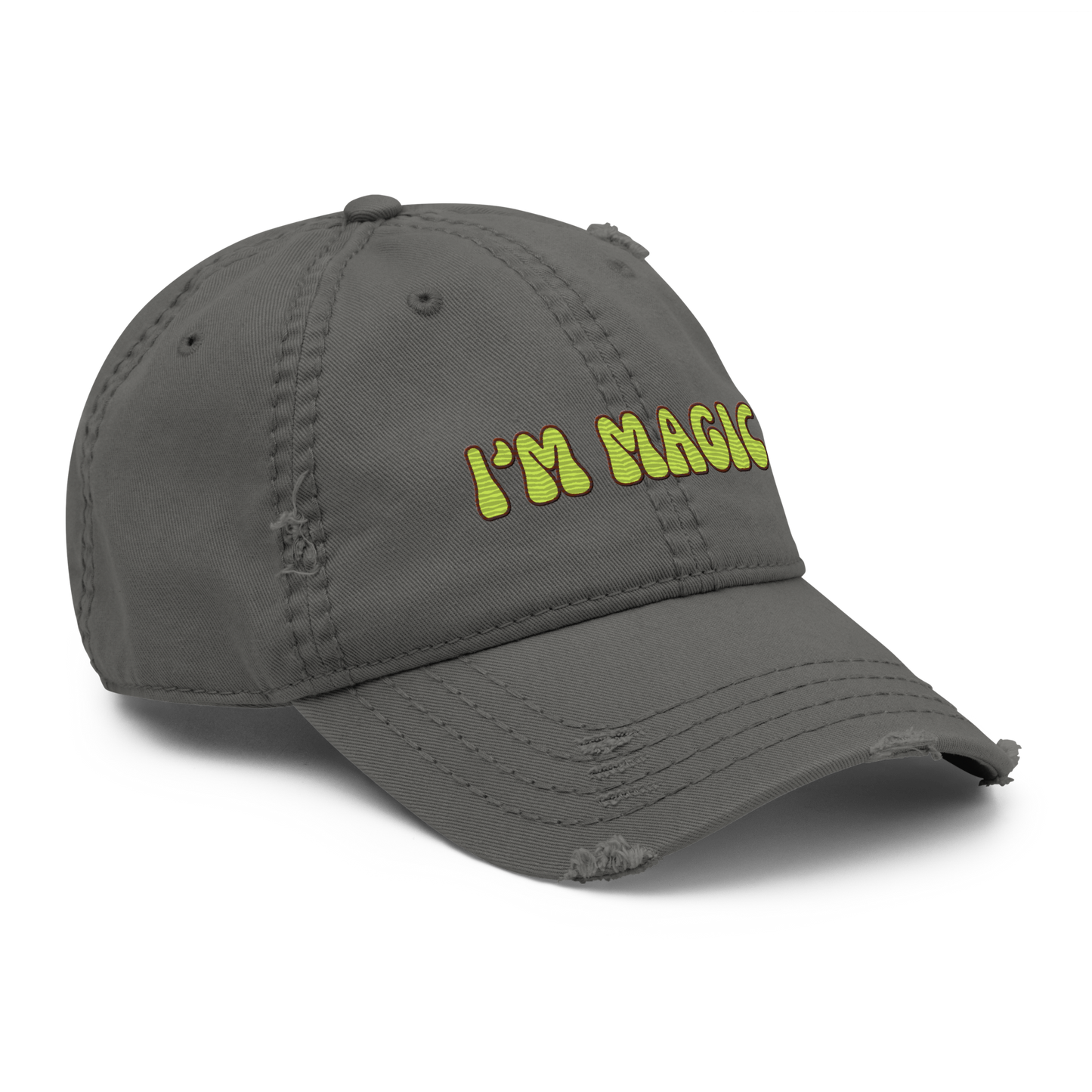 Distressed Faded Dad Hat with “I’m Magic - Ink” print