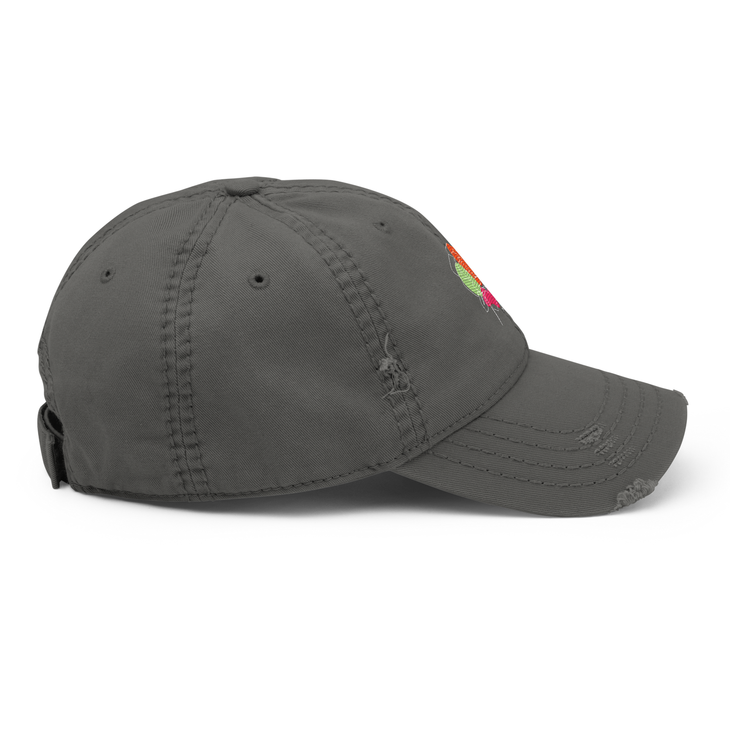 Distressed Faded Dad Hat with "Let Your Dreams Blossom" design