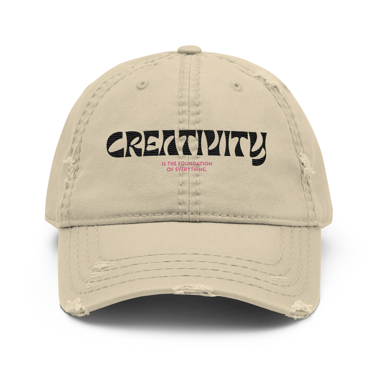 Distressed Faded Dad Hat with Iconic "Cube of Creativity" print