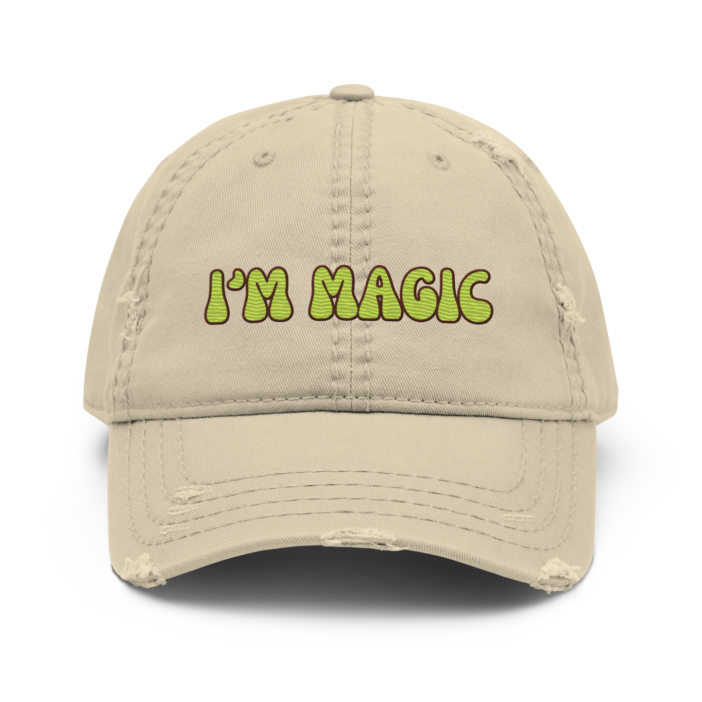 Distressed Faded Dad Hat with “I’m Magic - Ink” print