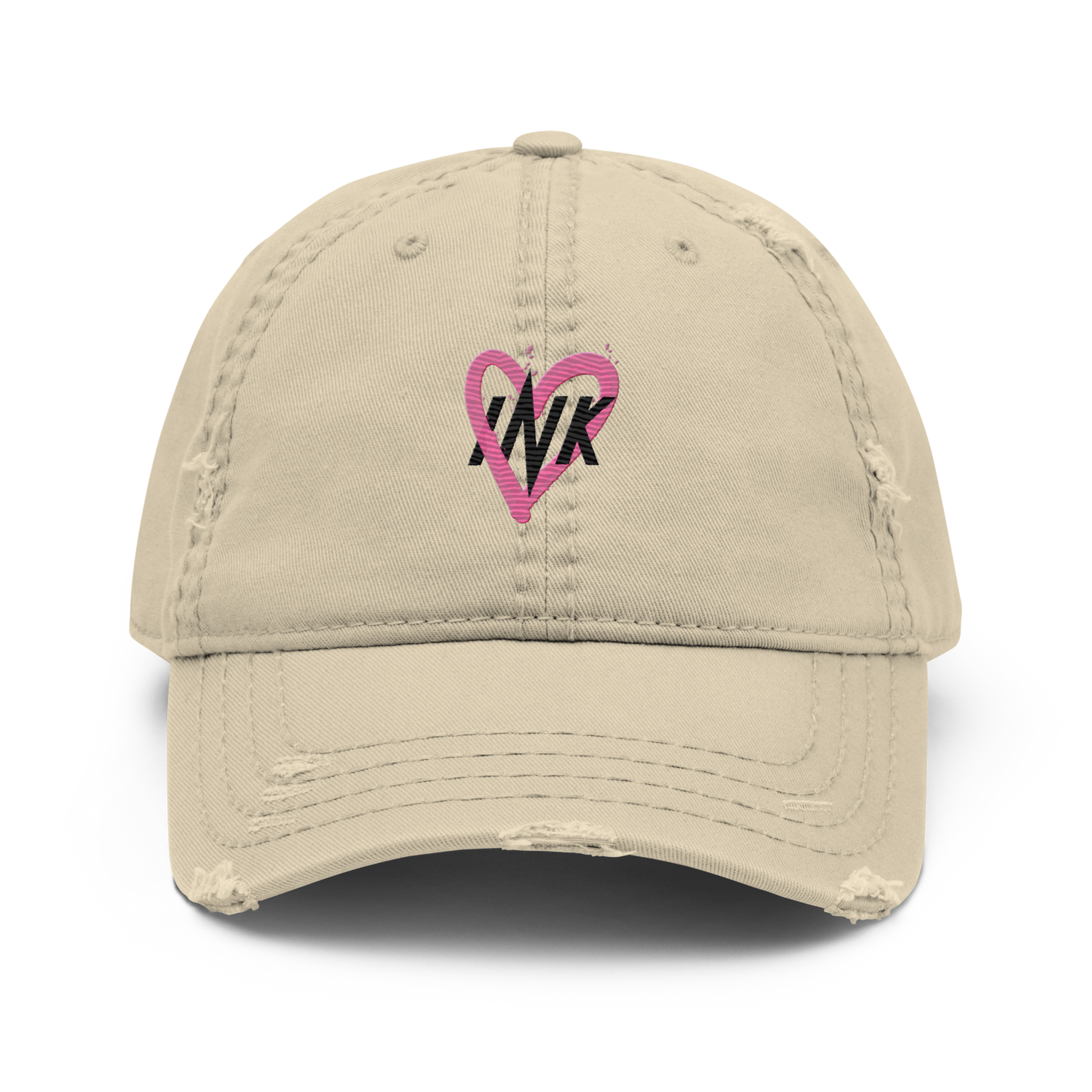 Distressed Faded Dad Hat with "Ink Heart" Iconic motif