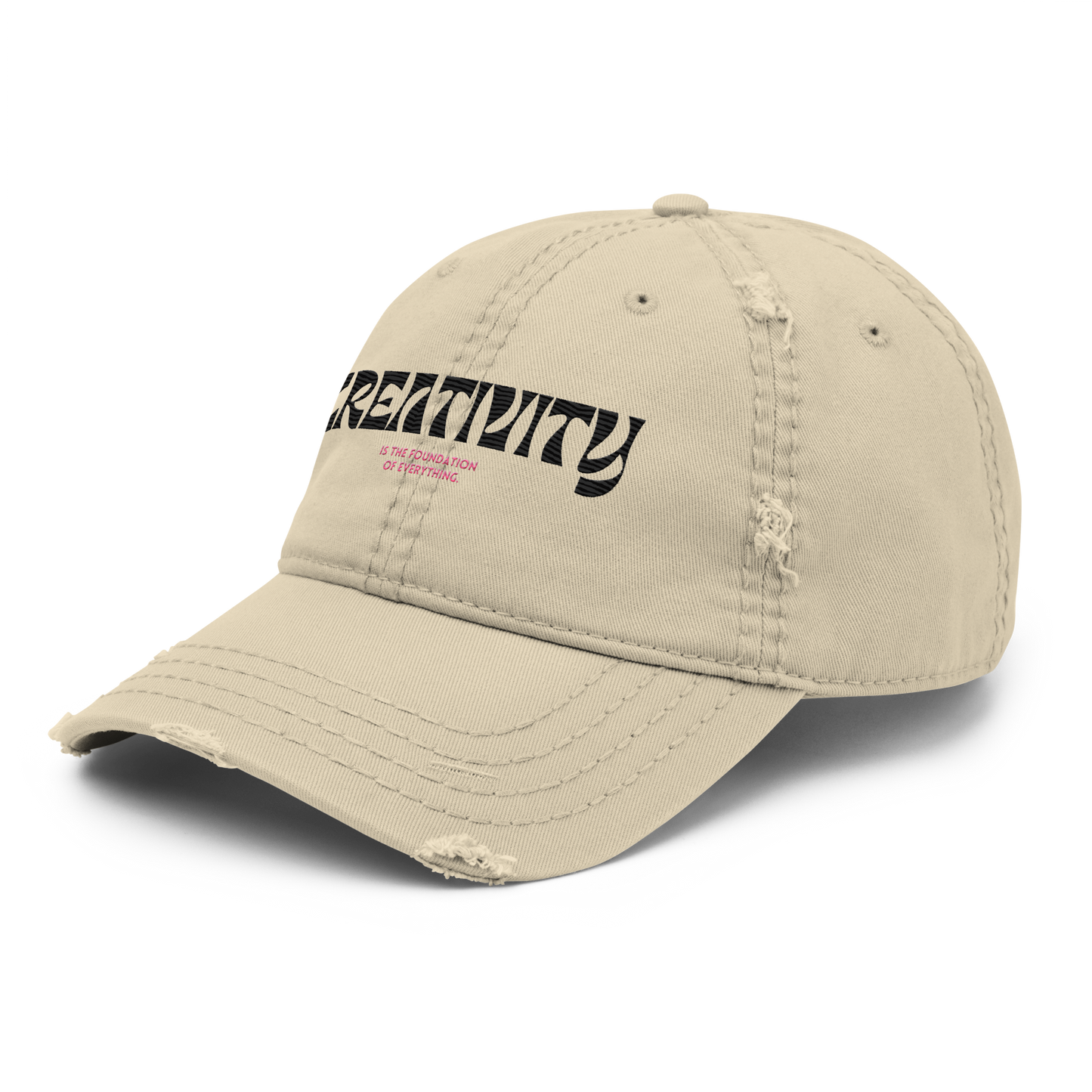 Distressed Faded Dad Hat with Iconic "Cube of Creativity" print