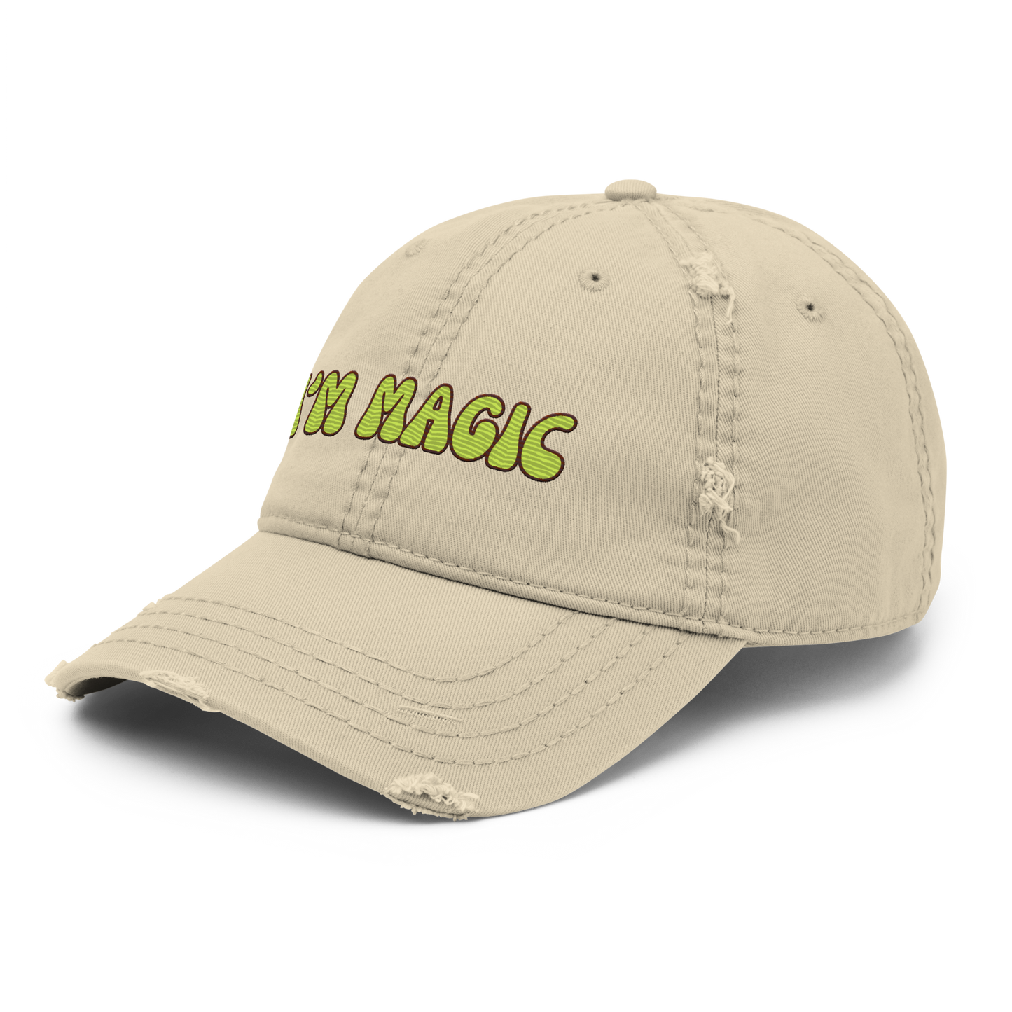 Distressed Faded Dad Hat with “I’m Magic - Ink” print