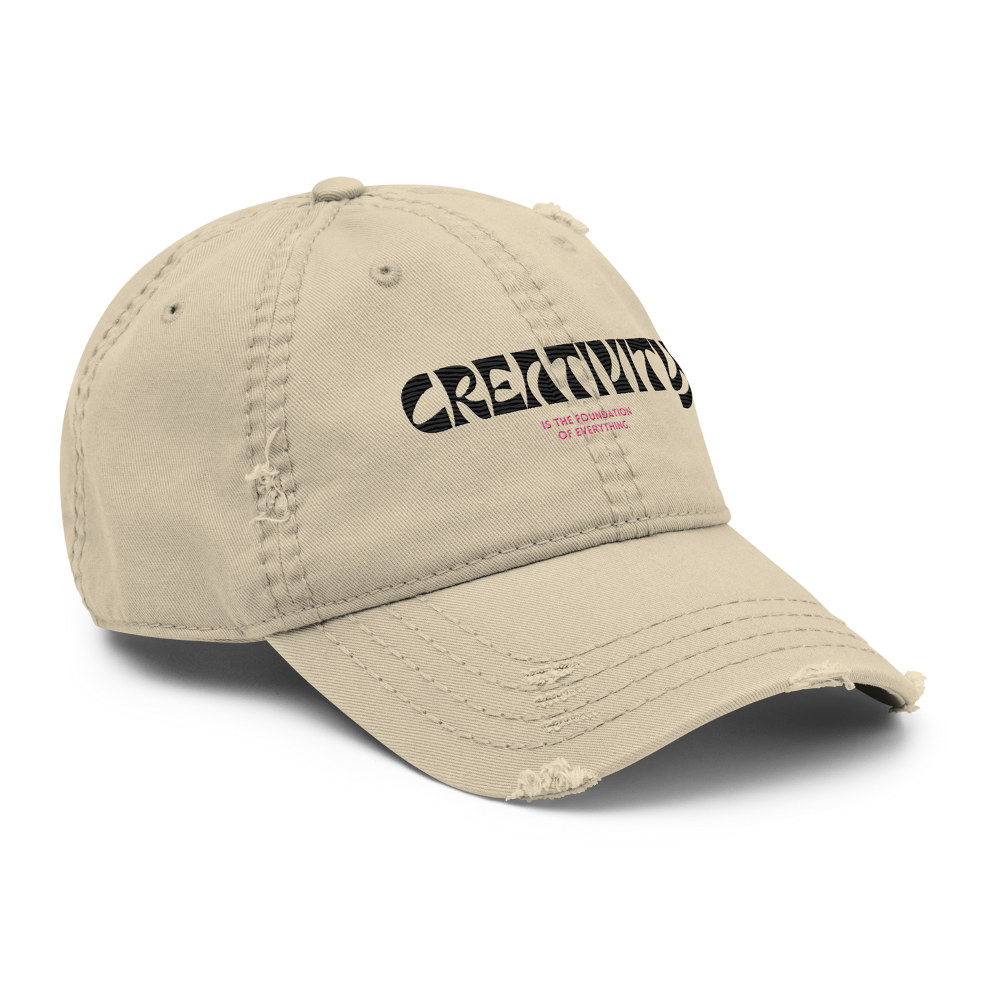 Distressed Faded Dad Hat with Iconic "Cube of Creativity" print