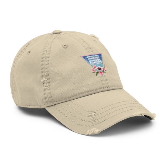 Distressed Faded Dad Hat with “La Romana, 1897” motif