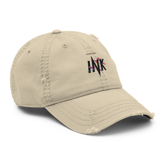 Distressed Faded Dad Hat with "Montecristo Ink Floral" motif