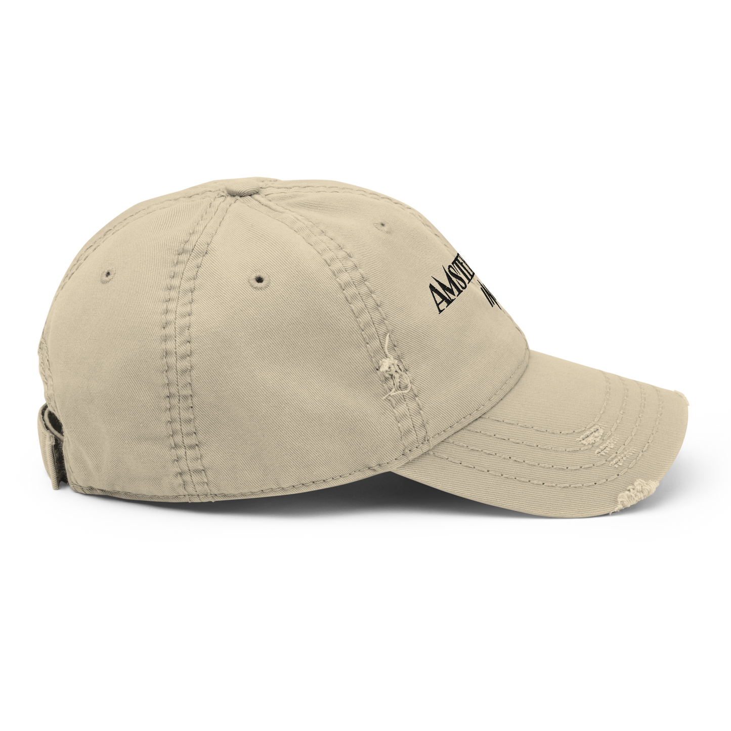 Distressed Faded Dad Hat with “Tulip Mania in Amsterdam” motif