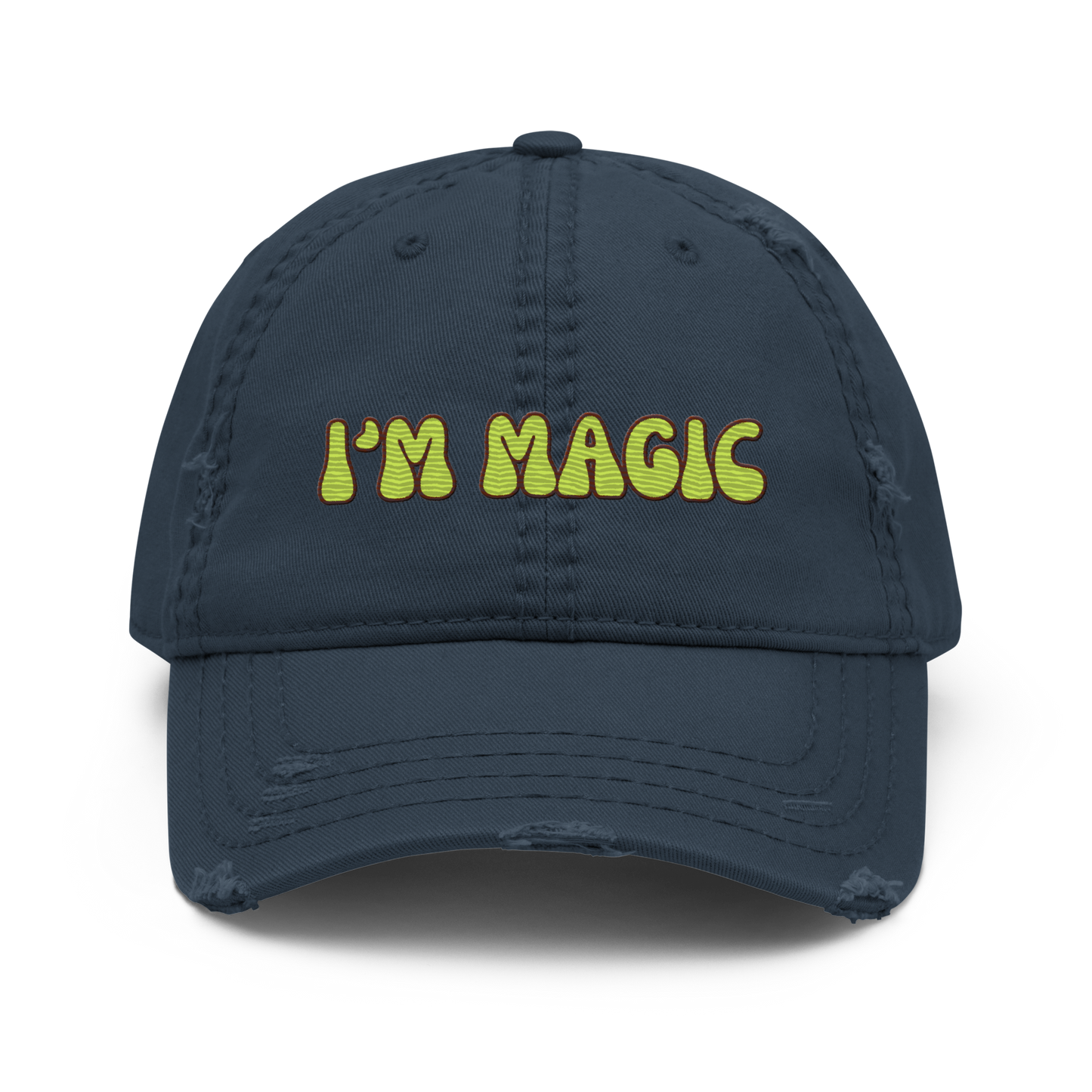 Distressed Faded Dad Hat with “I’m Magic - Ink” print