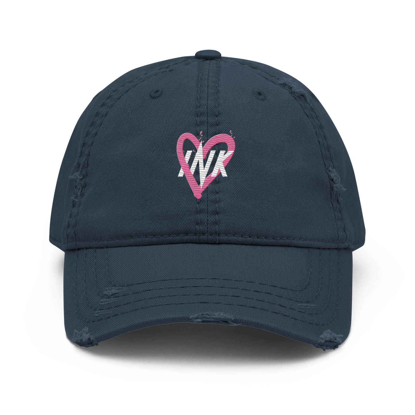 Distressed Faded Dad Hat with "Ink Heart" Iconic motif