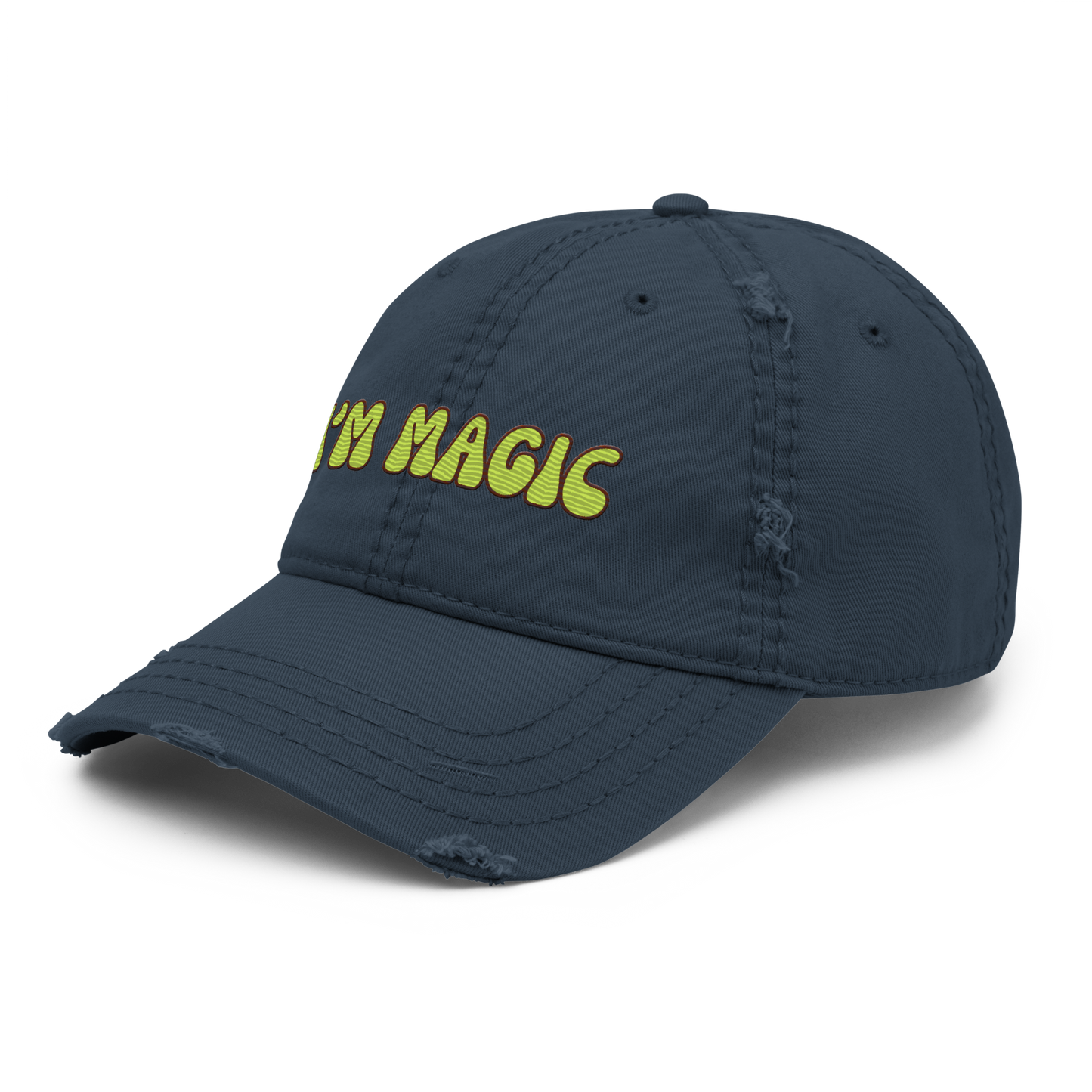 Distressed Faded Dad Hat with “I’m Magic - Ink” print