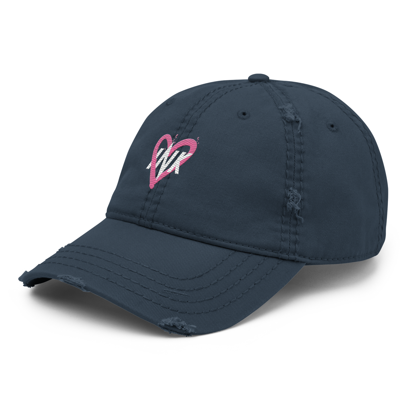 Distressed Faded Dad Hat with "Ink Heart" Iconic motif