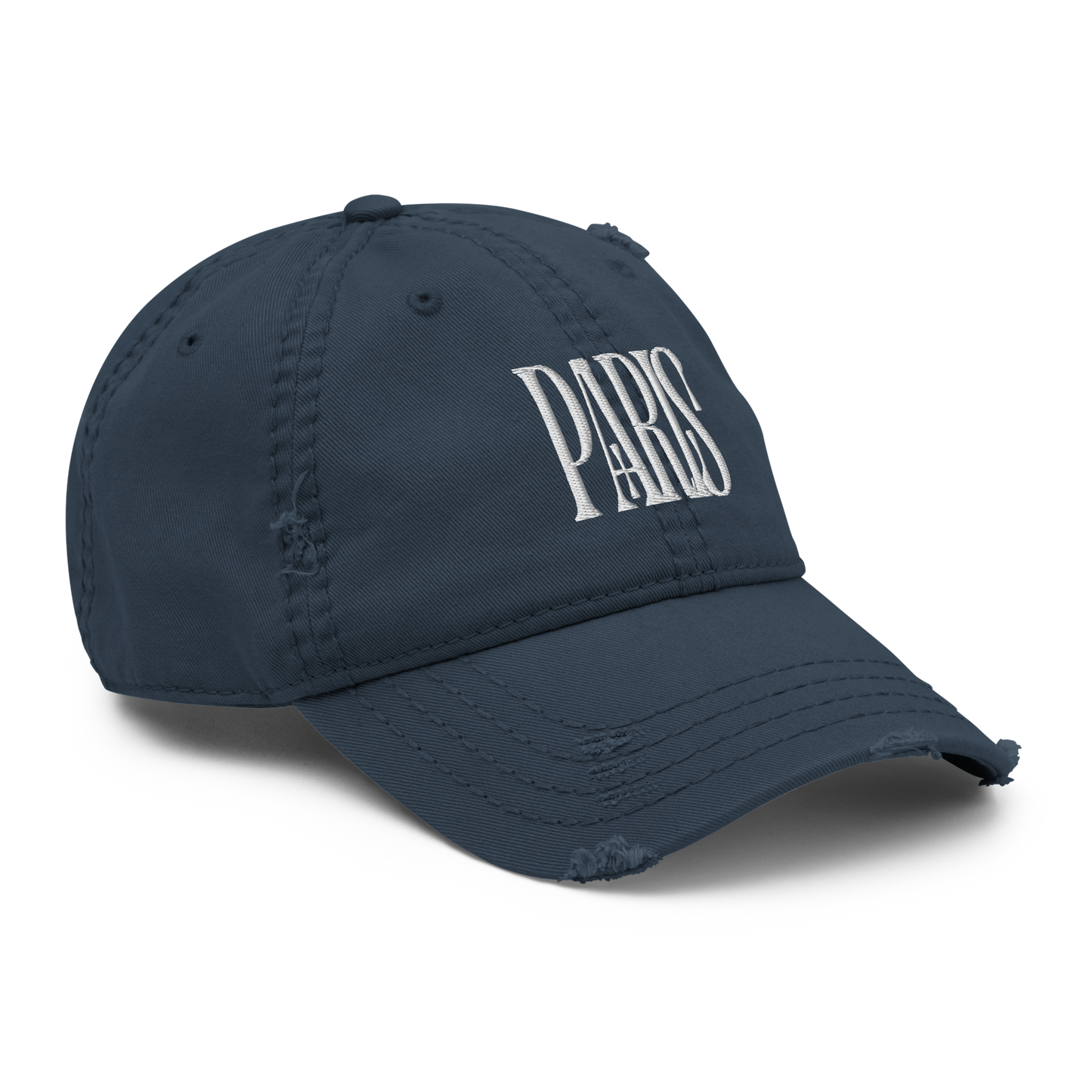 Distressed Faded Dad Hat with “LES CHAMPS ELYSÉES, PARIS” Print