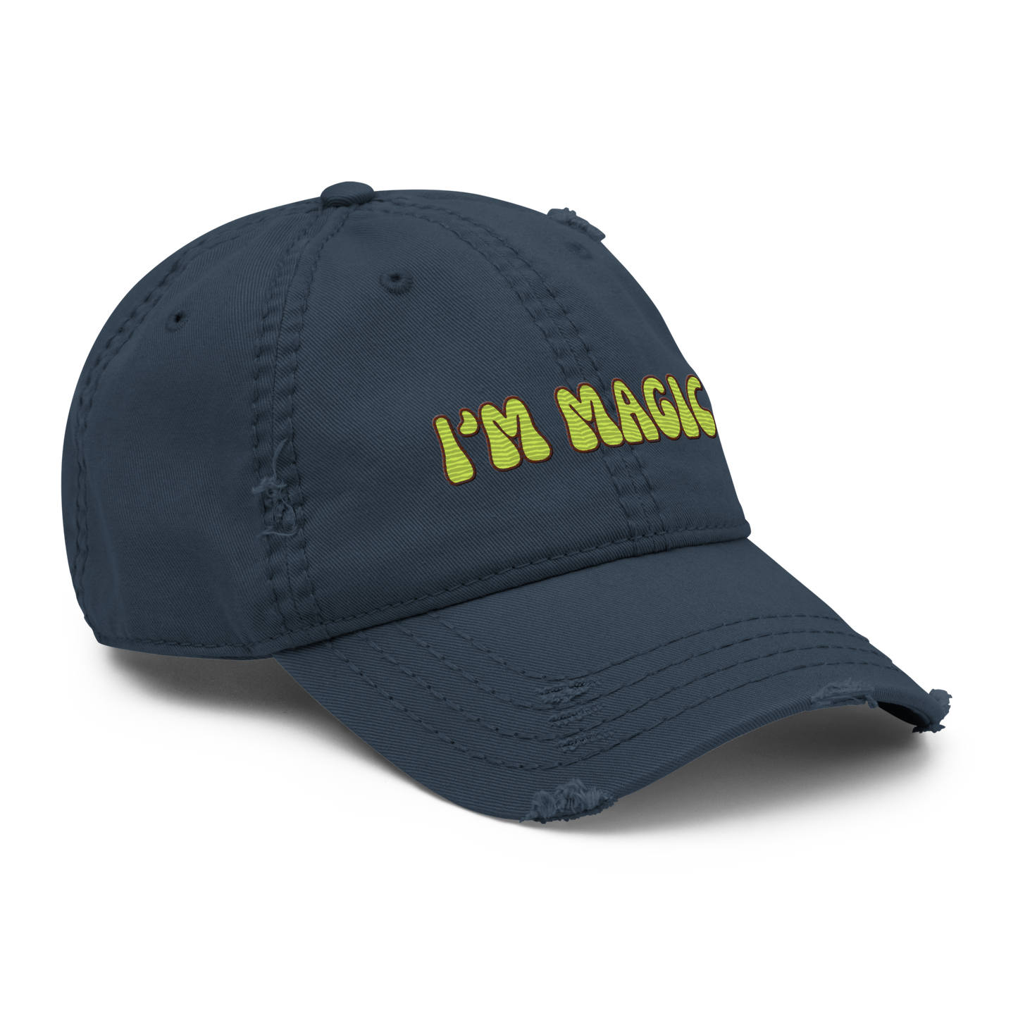 Distressed Faded Dad Hat with “I’m Magic - Ink” print