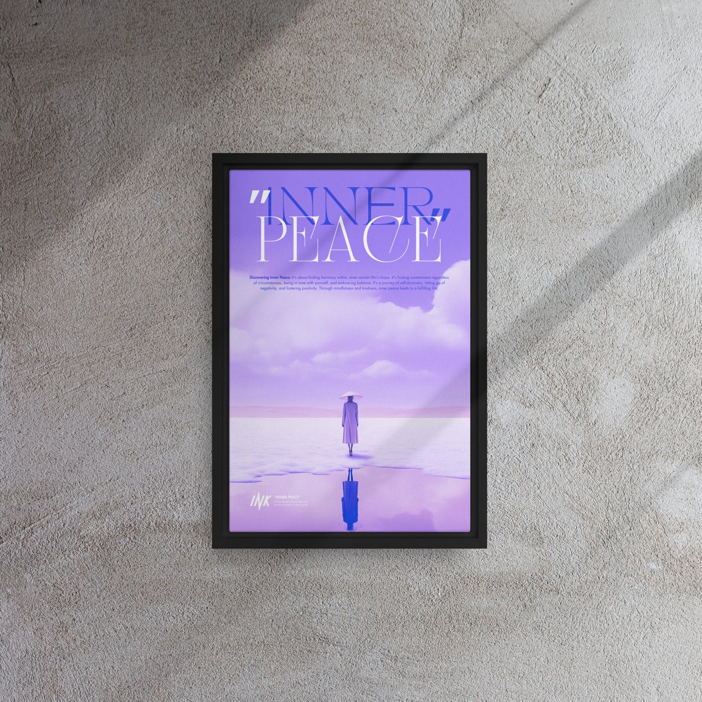 Gallery-Grade Framed Floating Effect Artwork: 'Inner Peace'