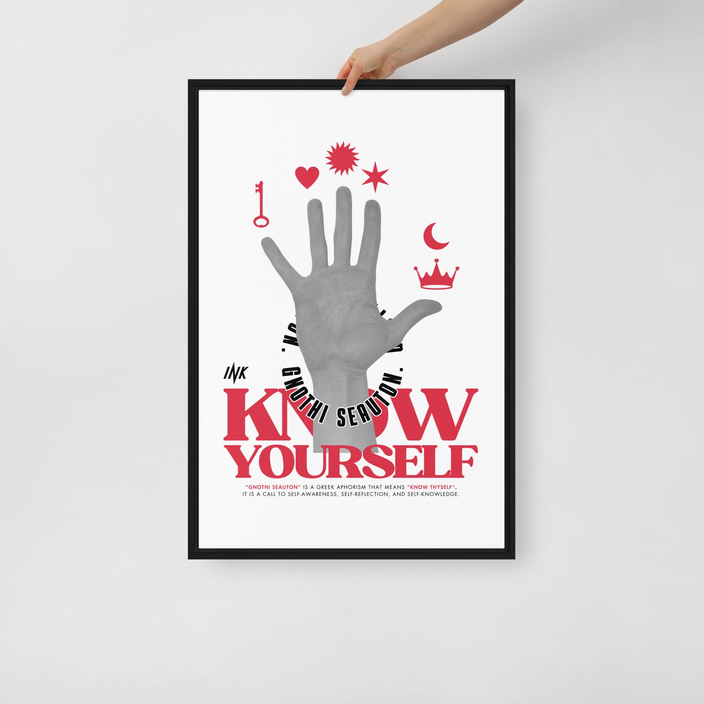 Gallery-Grade Framed Floating Effect Artwork: 'Know Yourself'