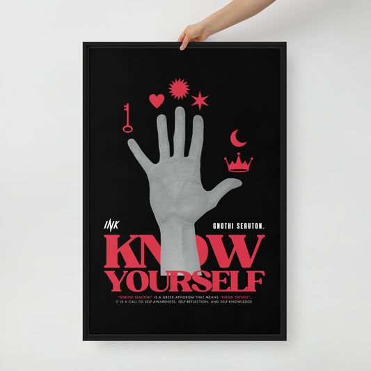 Gallery-Grade Framed Floating Effect Artwork: 'Know Yourself'