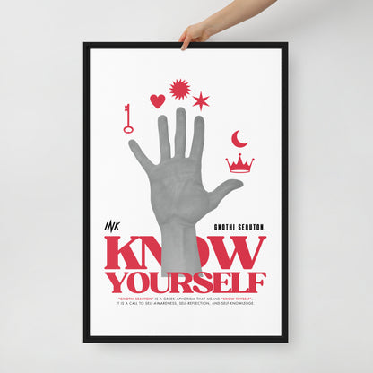 Gallery-Grade Framed Floating Effect Artwork: 'Know Yourself'