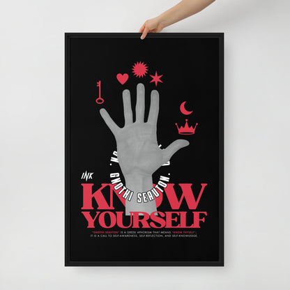 Gallery-Grade Framed Floating Effect Artwork: 'Know Yourself'