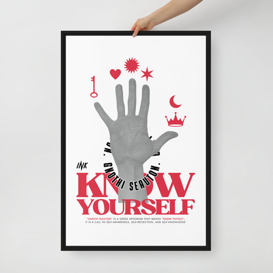 Gallery-Grade Framed Floating Effect Artwork: 'Know Yourself'