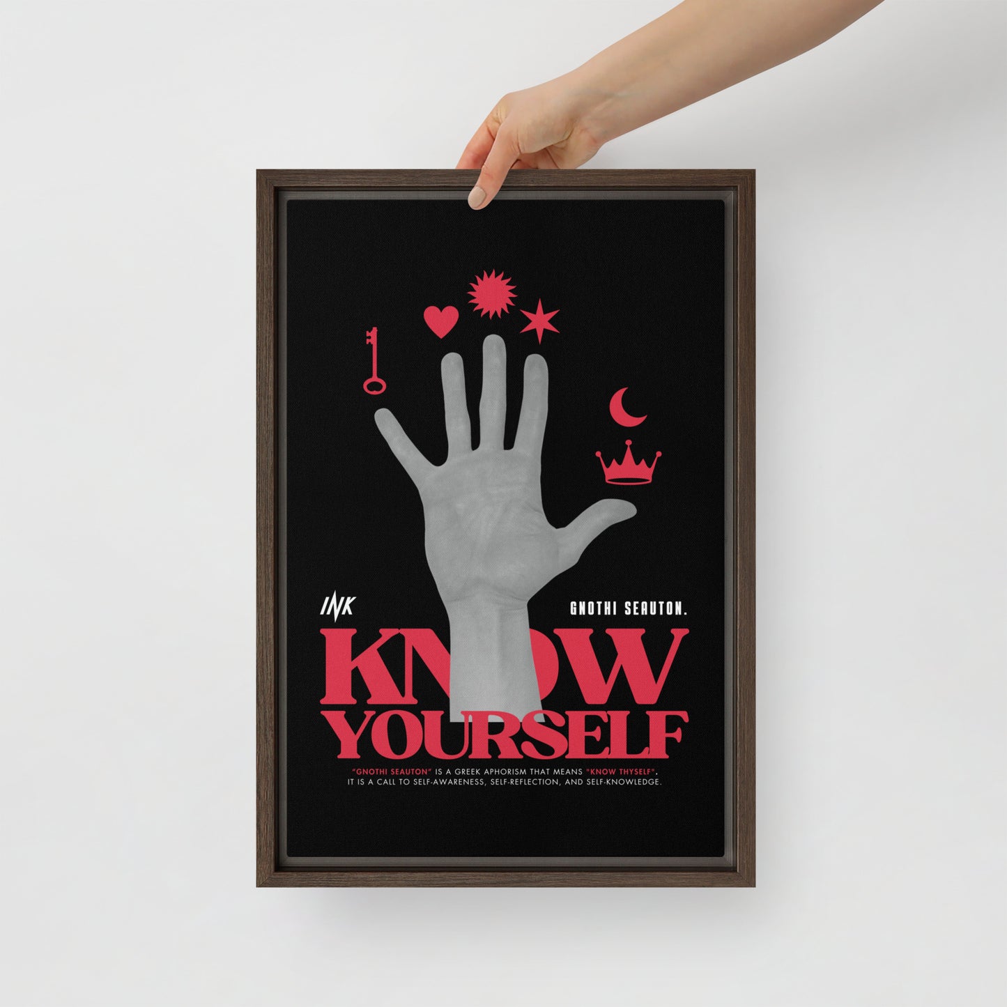 Gallery-Grade Framed Floating Effect Artwork: 'Know Yourself'