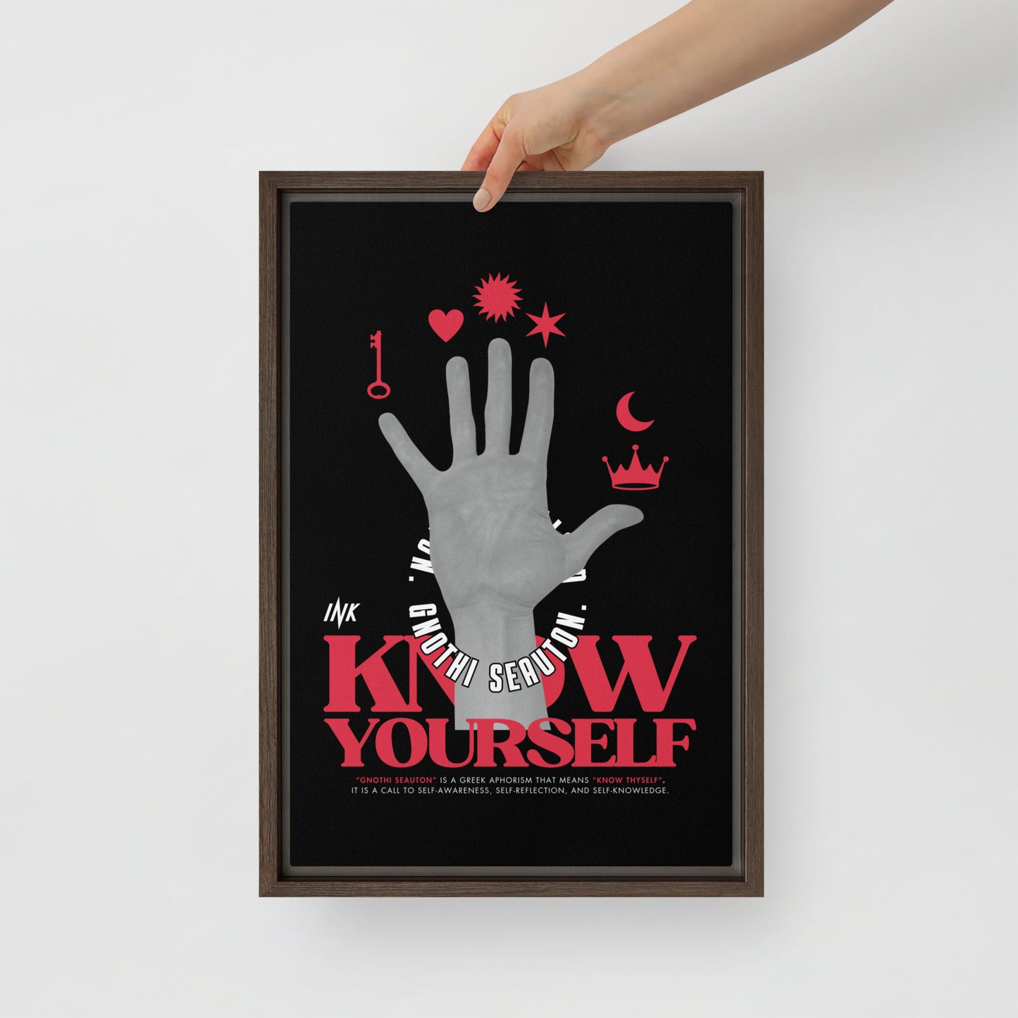 Gallery-Grade Framed Floating Effect Artwork: 'Know Yourself'