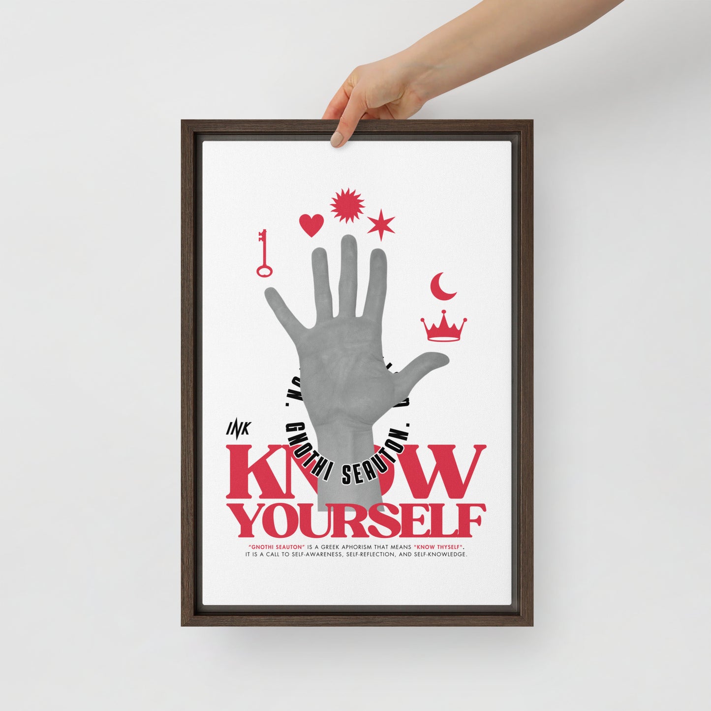 Gallery-Grade Framed Floating Effect Artwork: 'Know Yourself'