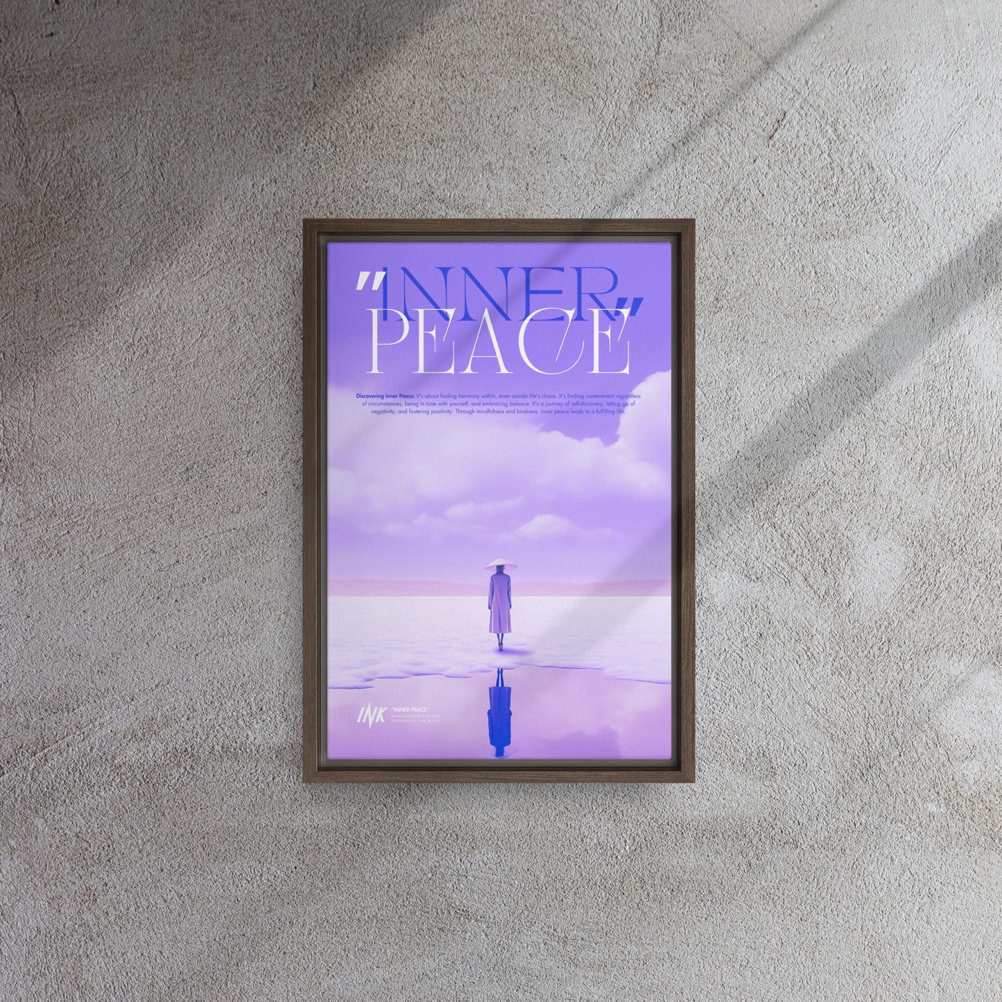 Gallery-Grade Framed Floating Effect Artwork: 'Inner Peace'