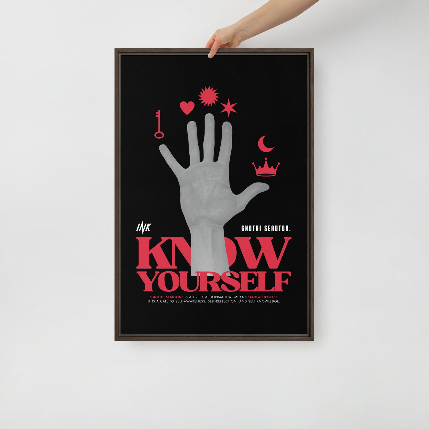 Gallery-Grade Framed Floating Effect Artwork: 'Know Yourself'