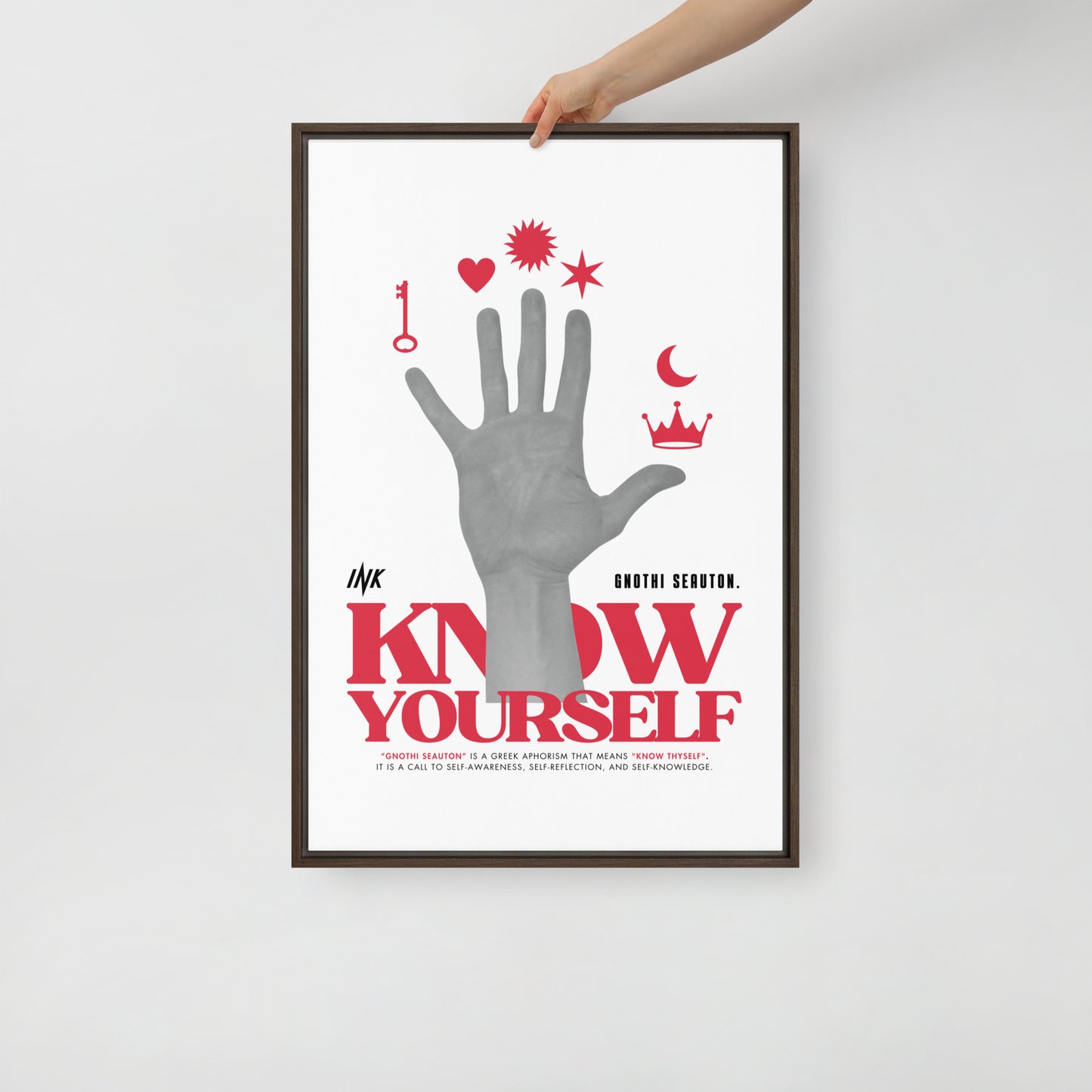 Gallery-Grade Framed Floating Effect Artwork: 'Know Yourself'