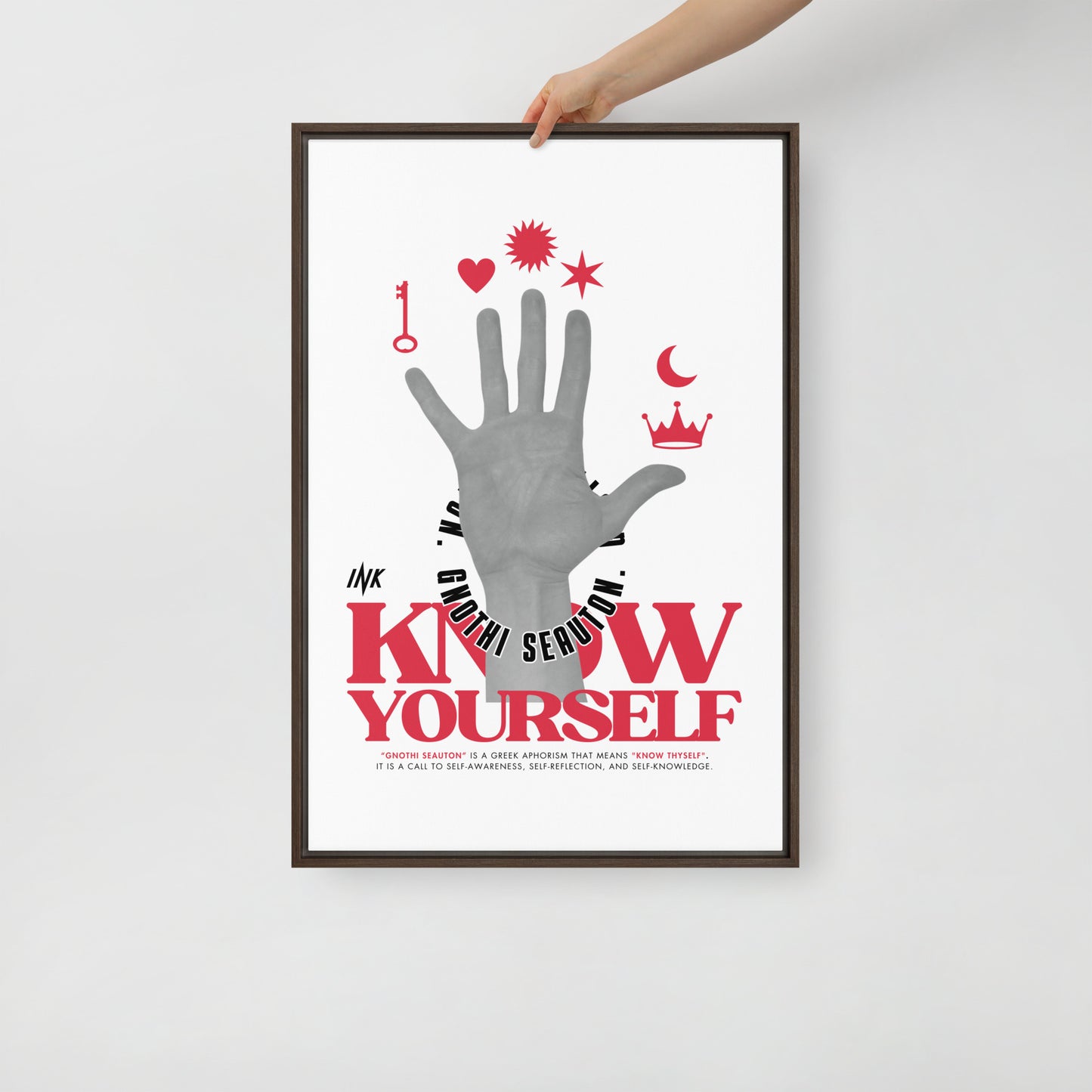 Gallery-Grade Framed Floating Effect Artwork: 'Know Yourself'