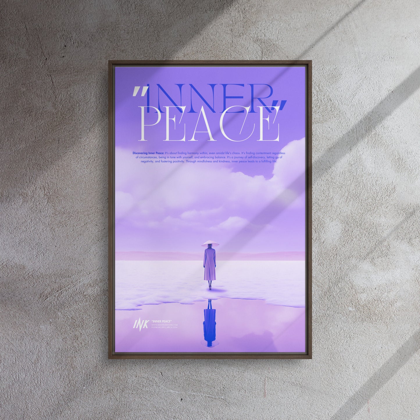 Gallery-Grade Framed Floating Effect Artwork: 'Inner Peace'