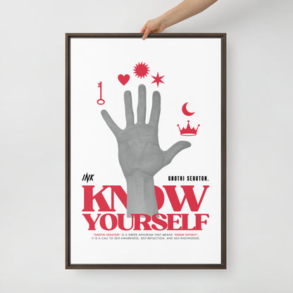 Gallery-Grade Framed Floating Effect Artwork: 'Know Yourself'