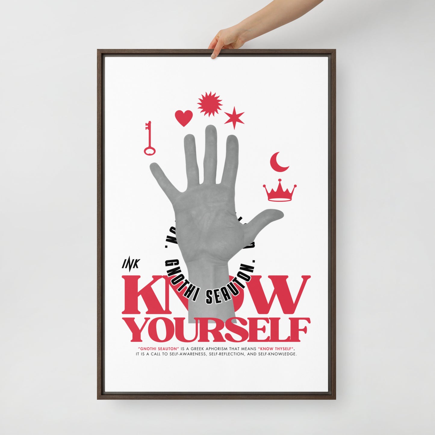 Gallery-Grade Framed Floating Effect Artwork: 'Know Yourself'