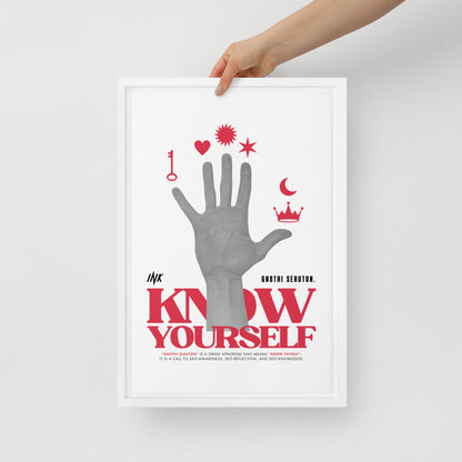 Gallery-Grade Framed Floating Effect Artwork: 'Know Yourself'