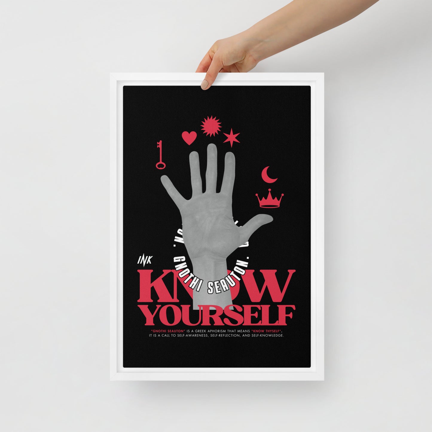 Gallery-Grade Framed Floating Effect Artwork: 'Know Yourself'