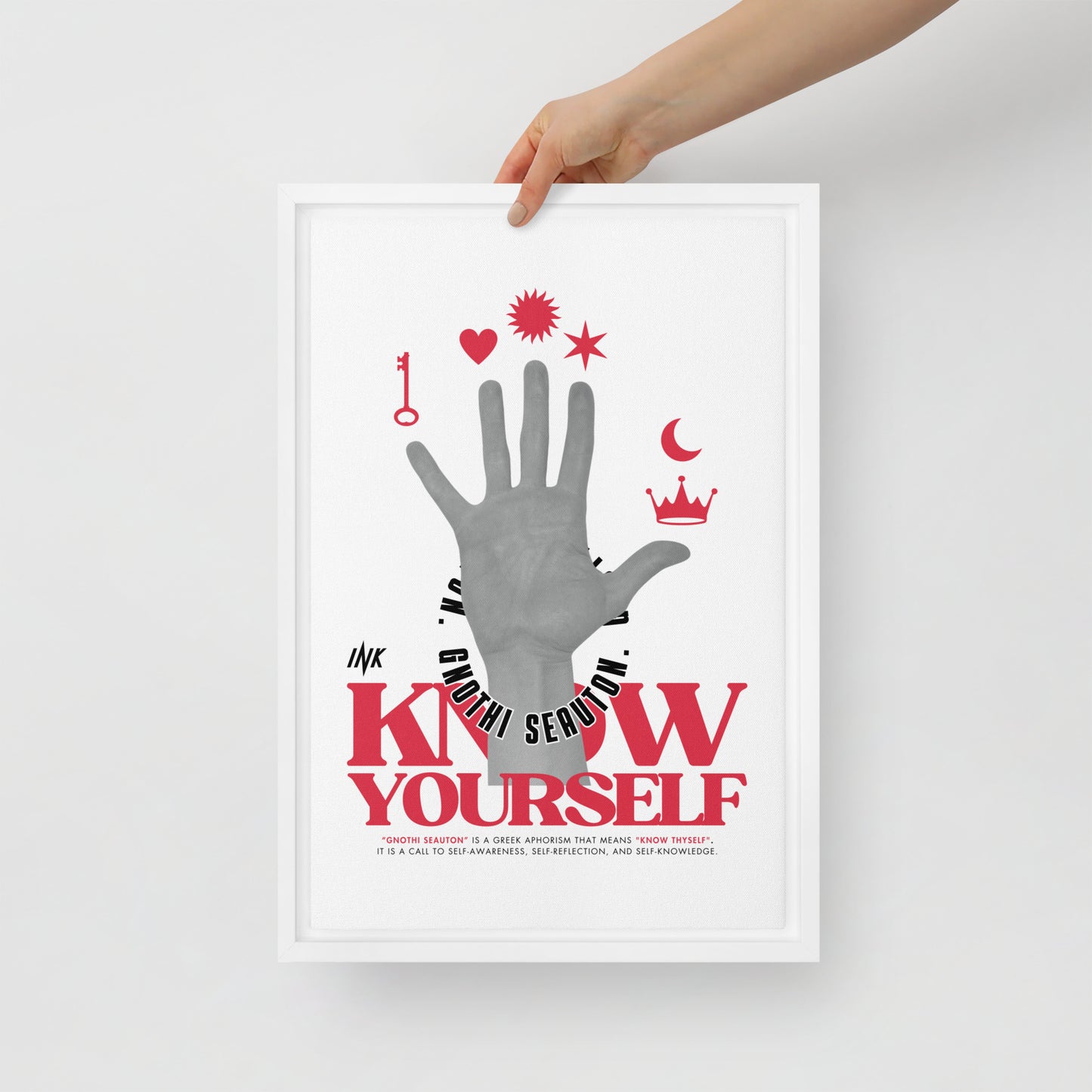 Gallery-Grade Framed Floating Effect Artwork: 'Know Yourself'