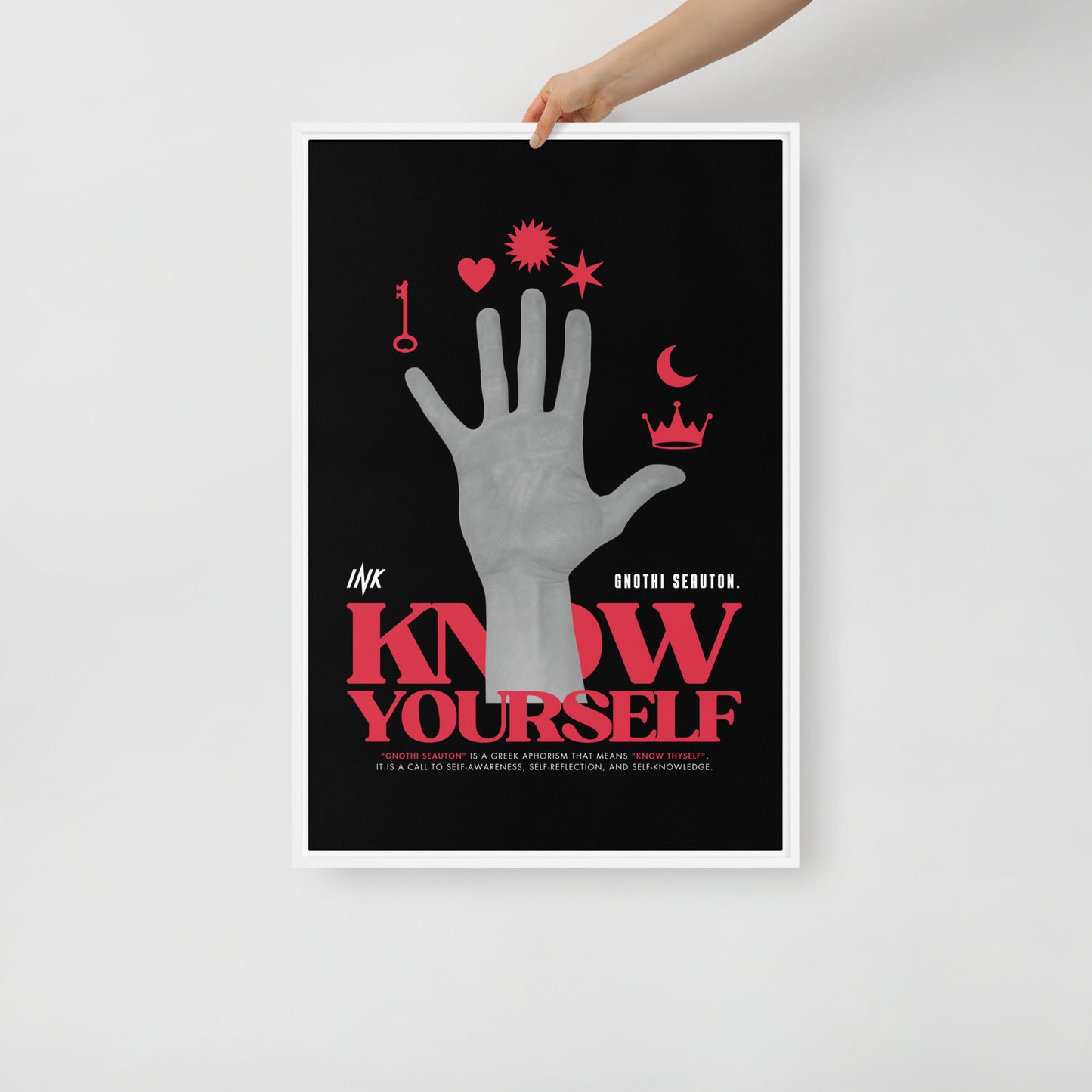 Gallery-Grade Framed Floating Effect Artwork: 'Know Yourself'