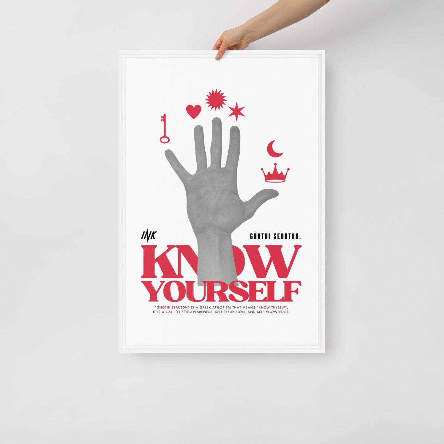 Gallery-Grade Framed Floating Effect Artwork: 'Know Yourself'