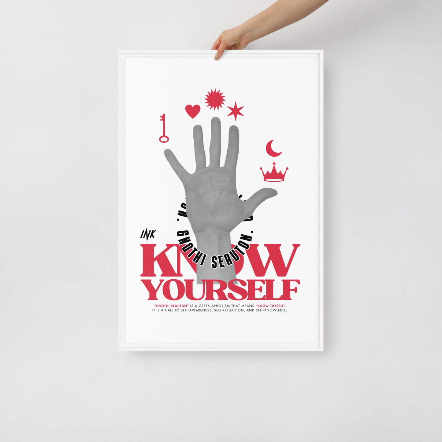 Gallery-Grade Framed Floating Effect Artwork: 'Know Yourself'