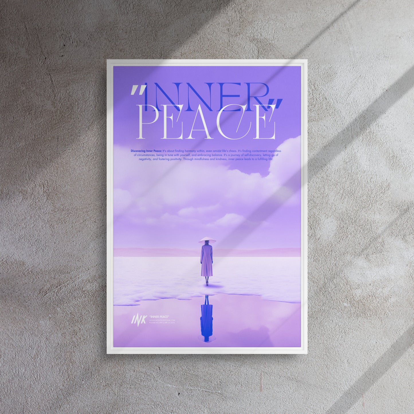 Gallery-Grade Framed Floating Effect Artwork: 'Inner Peace'