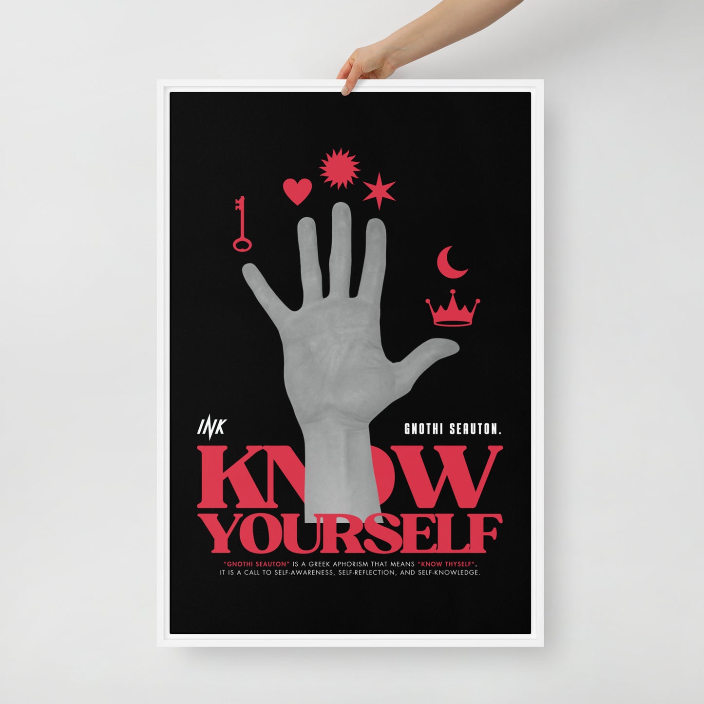 Gallery-Grade Framed Floating Effect Artwork: 'Know Yourself'