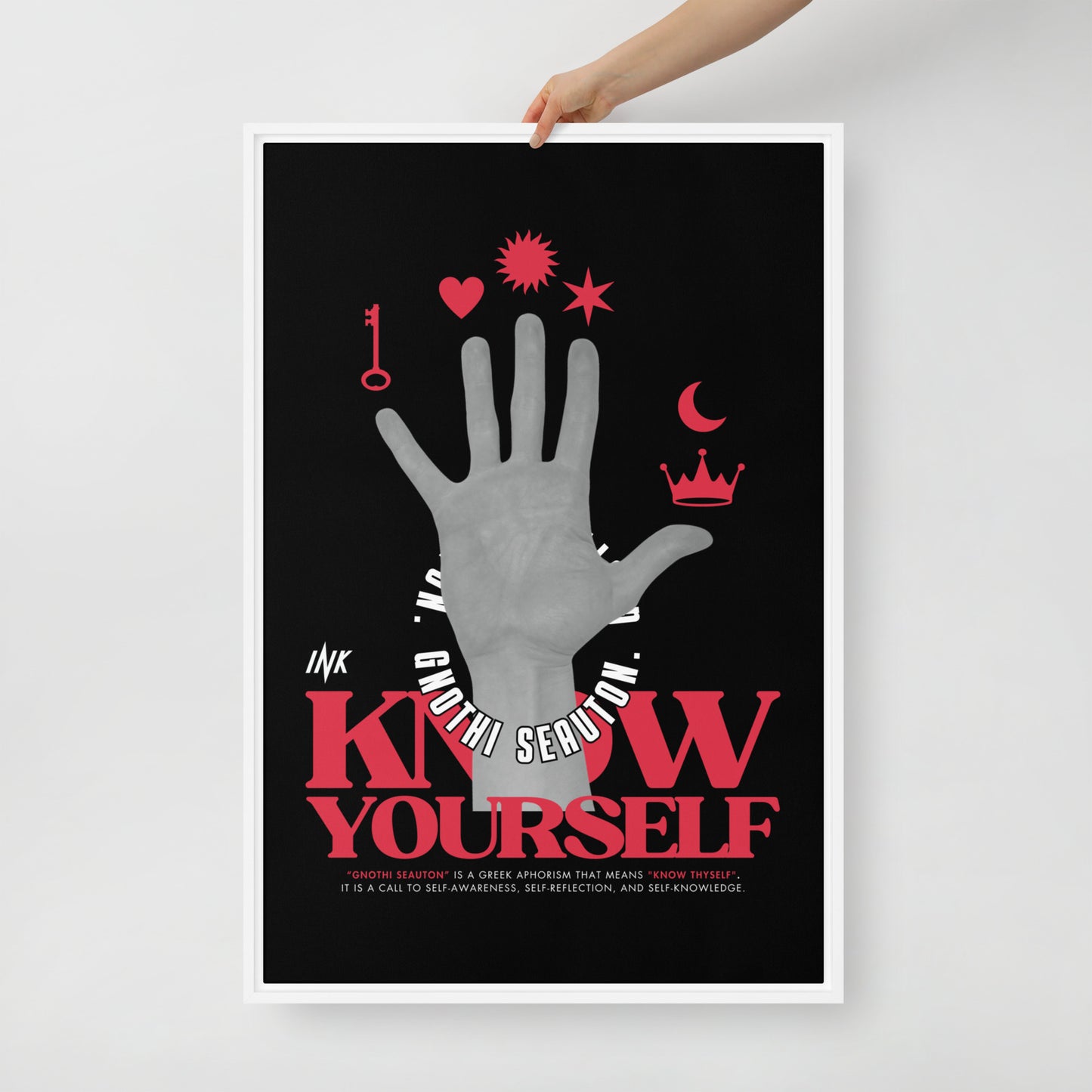 Gallery-Grade Framed Floating Effect Artwork: 'Know Yourself'