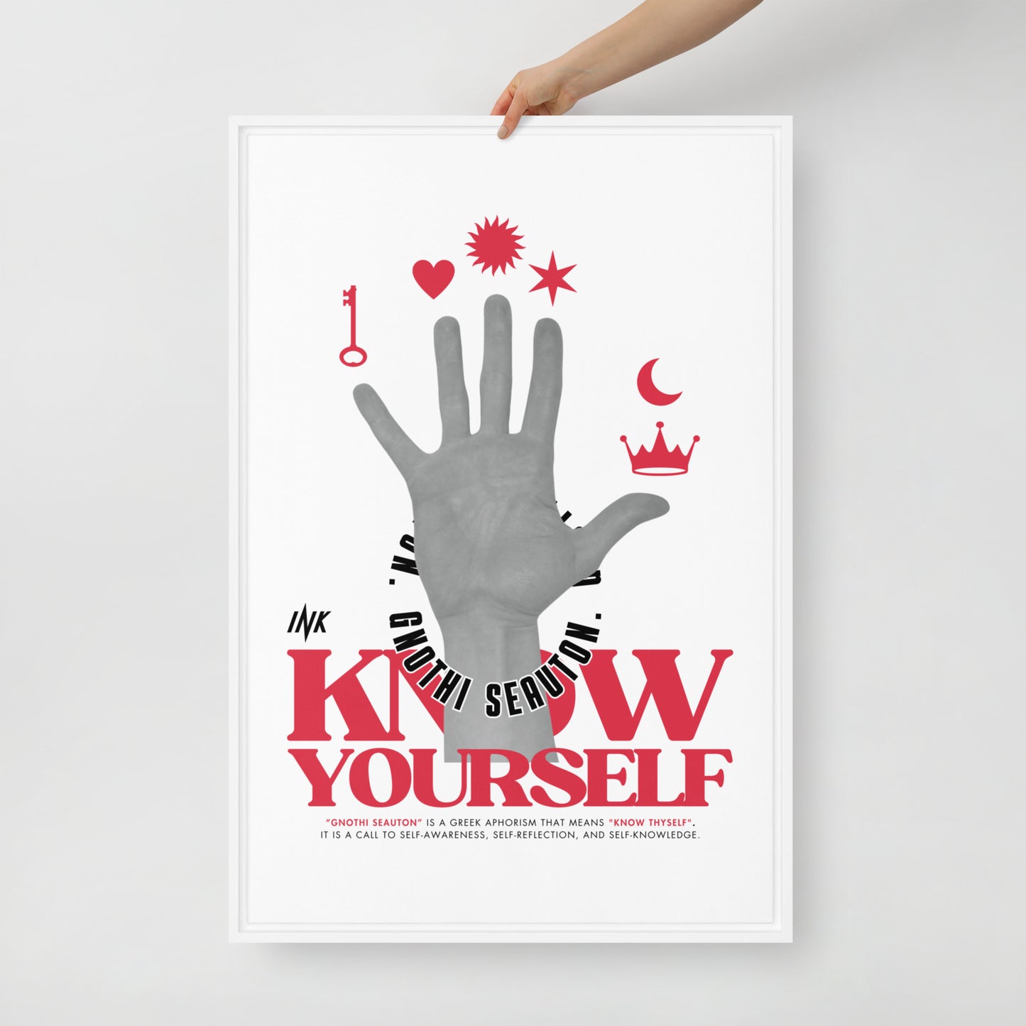 Gallery-Grade Framed Floating Effect Artwork: 'Know Yourself'