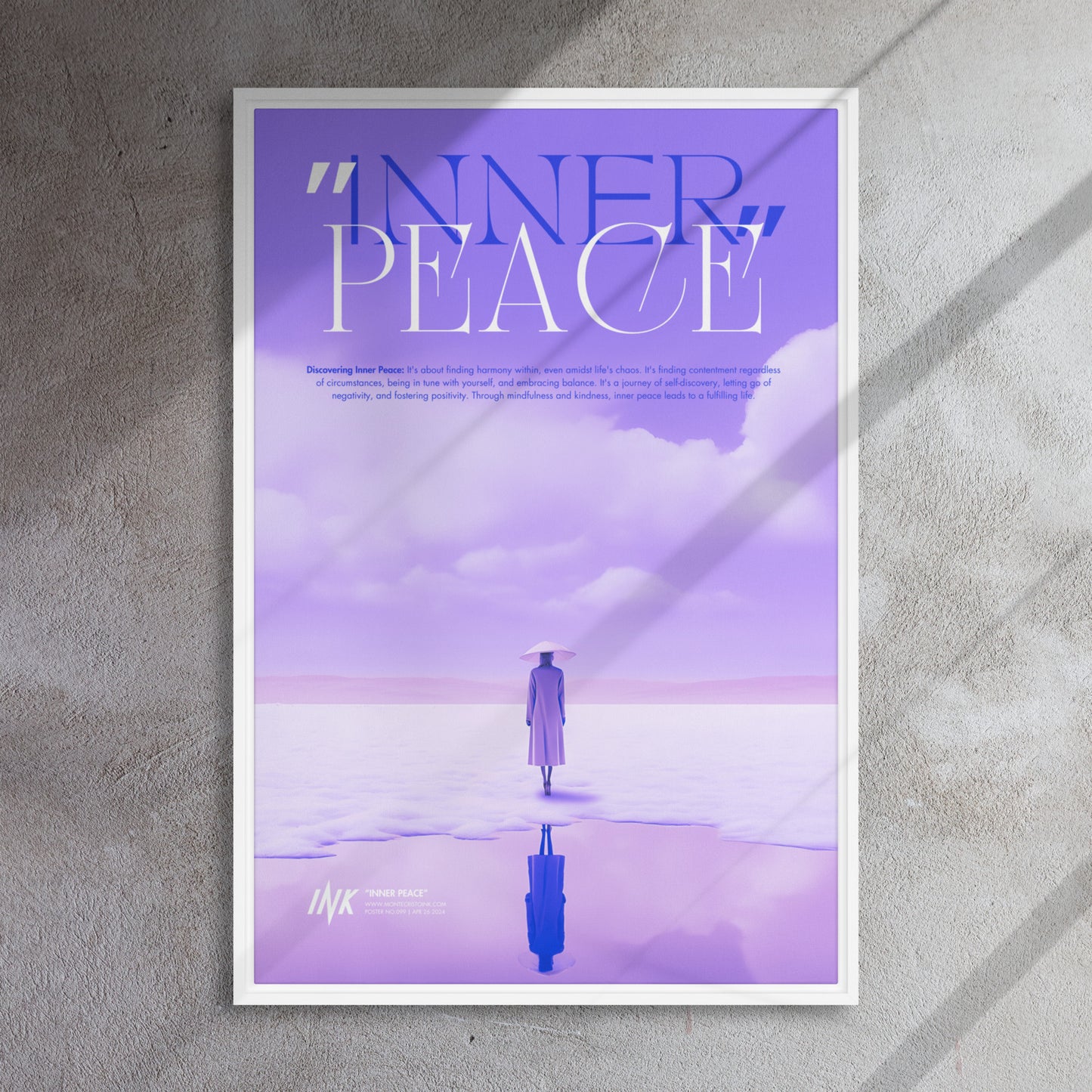 Gallery-Grade Framed Floating Effect Artwork: 'Inner Peace'