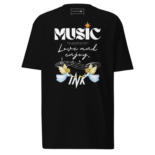 Premium T-shirt with "Music" motif