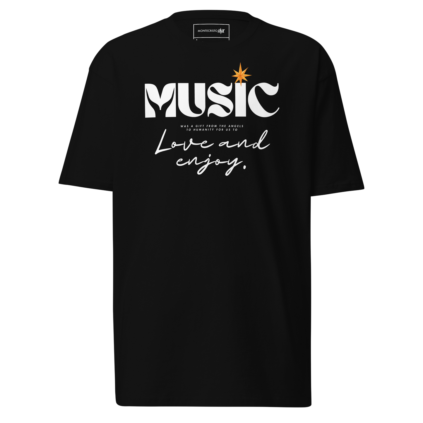 Premium T-shirt with "Music" motif