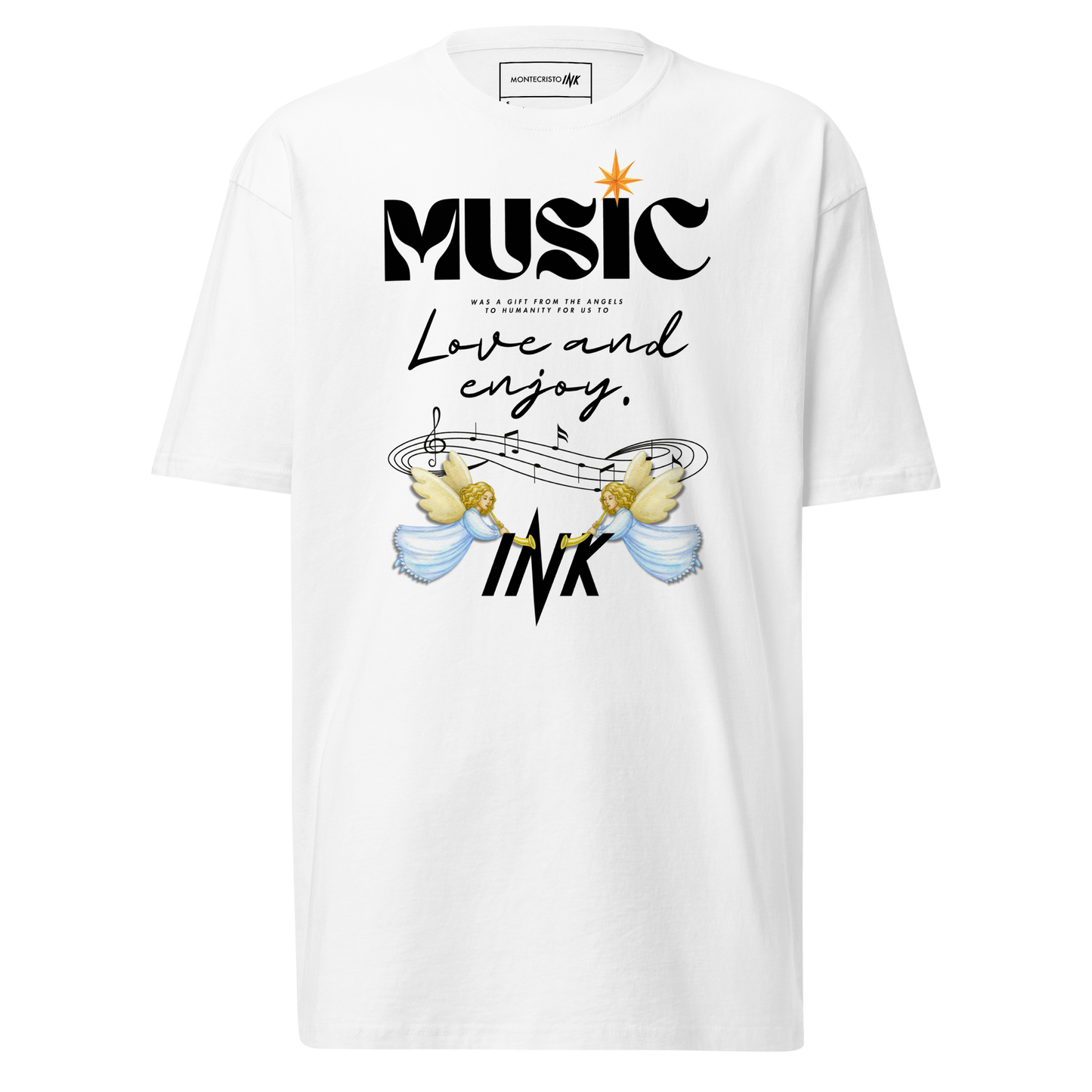 Premium T-shirt with "Music" motif