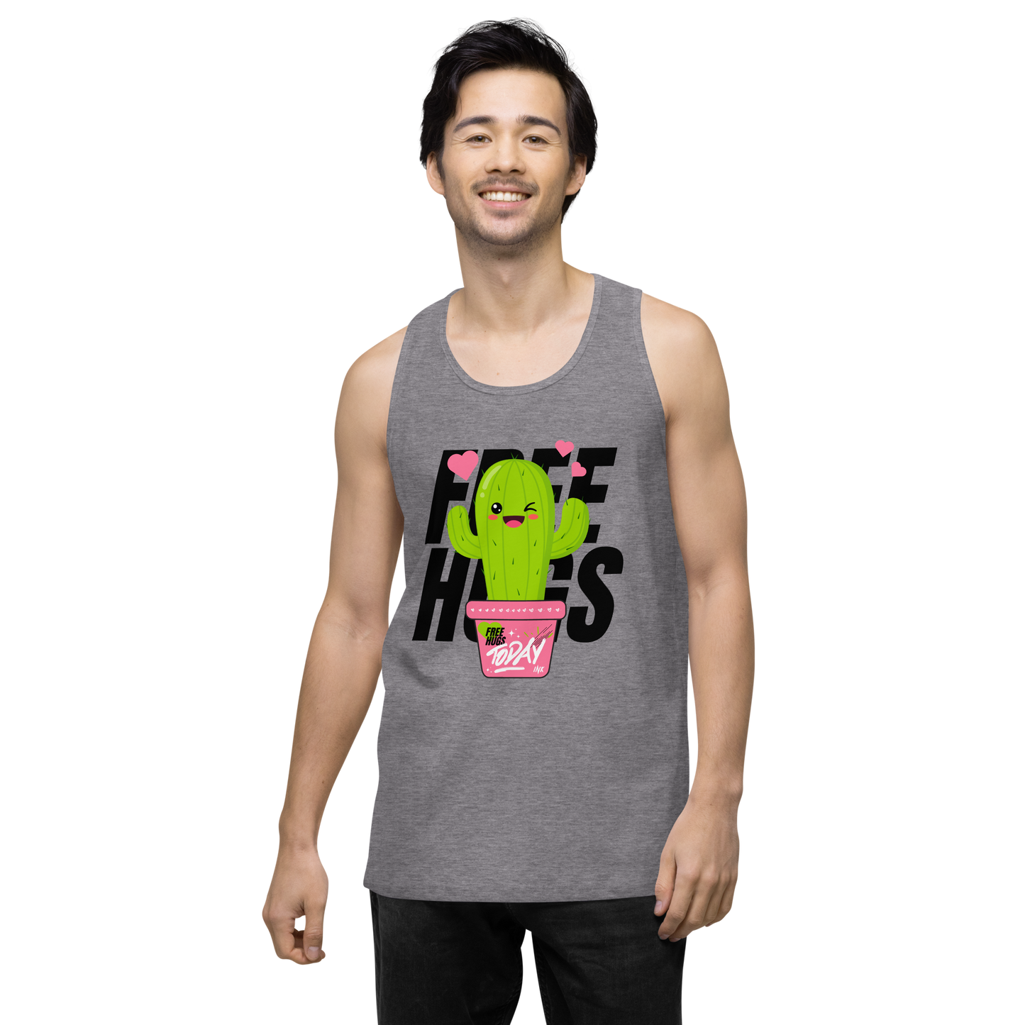 EliteBlend Premium Tank Top with "Free Hugs Today" design