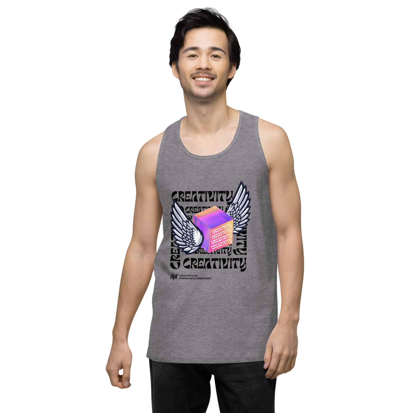 EliteBlend Premium Tank Top with Iconic "Cube of Creativity" print